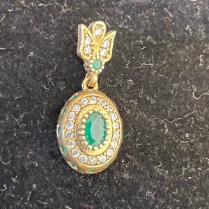 Antique 925 silver man made stone pendant